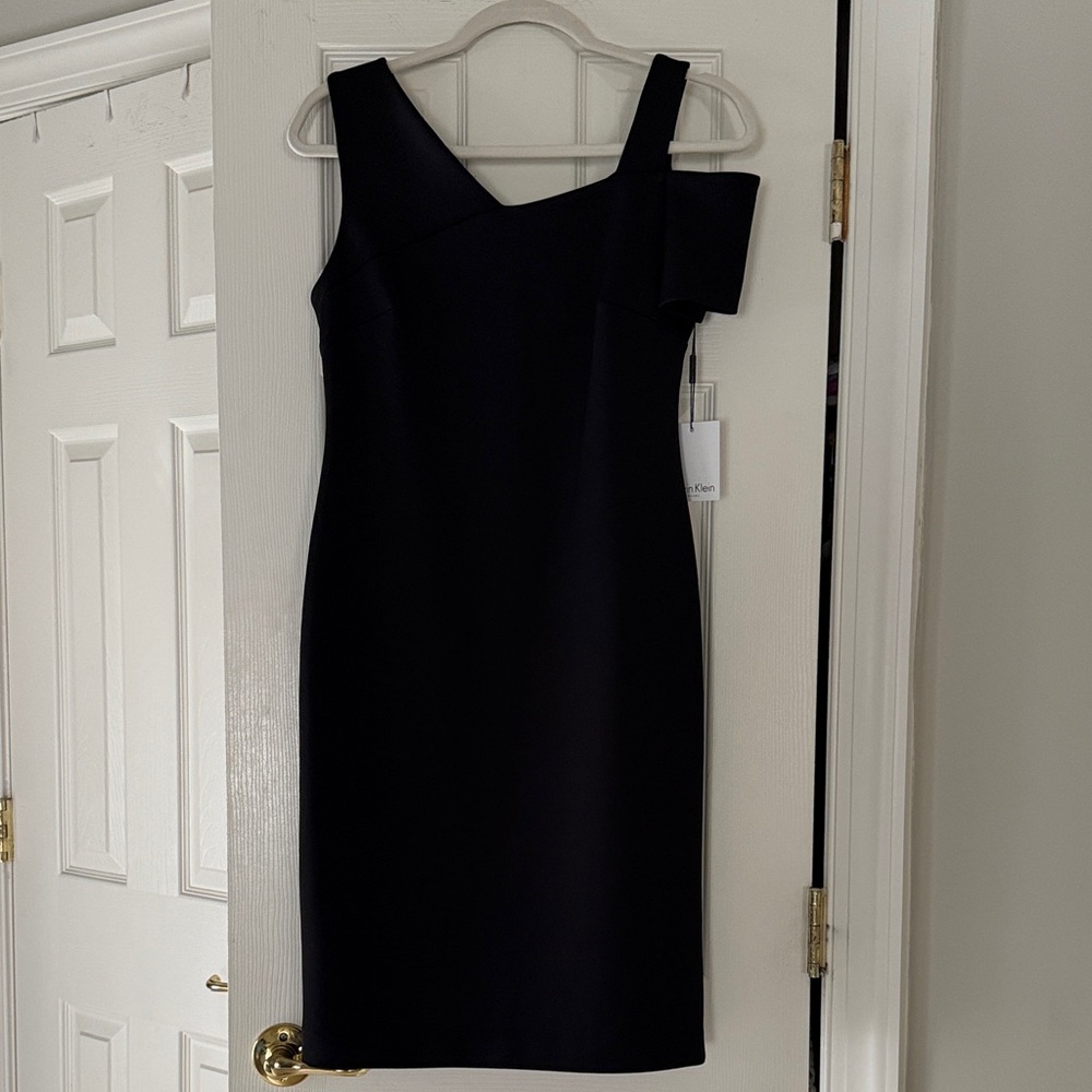 Calvin Klein One-Shoulder Black Cocktail Dress